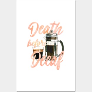 Death before Decaf | Watercolor coffee art Posters and Art